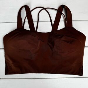LULULEMON Like a Cloud Longline D/DD Size 10 Chocolate Brown Sports Bra